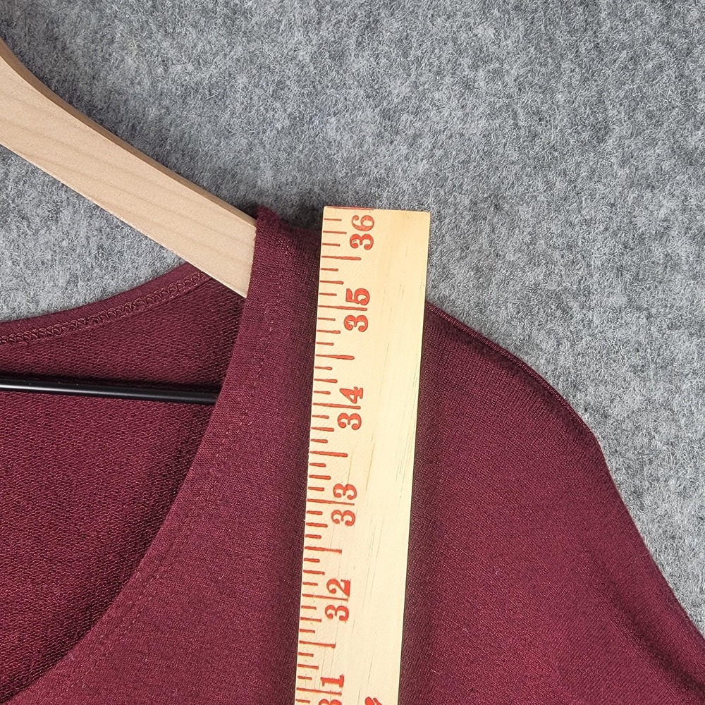 Byrn Walker Shirt Womens L Burgundy Rachelle Tunic‎ Oversized Dolman Sleeves USA - Picture 9 of 10